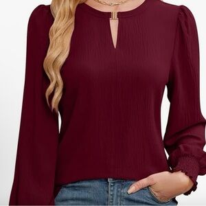 Blooming Jelly Womens Dressy Casual Blouse Business Trendy Top Long Sleeve Shirt